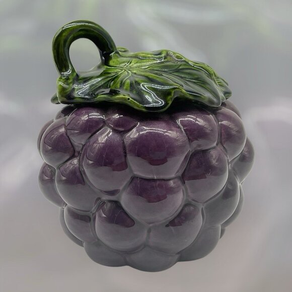 Metlox MCM California Pottery Grape Canister Cookie Jar Kitchen Collectible USA - Picture 4 of 16